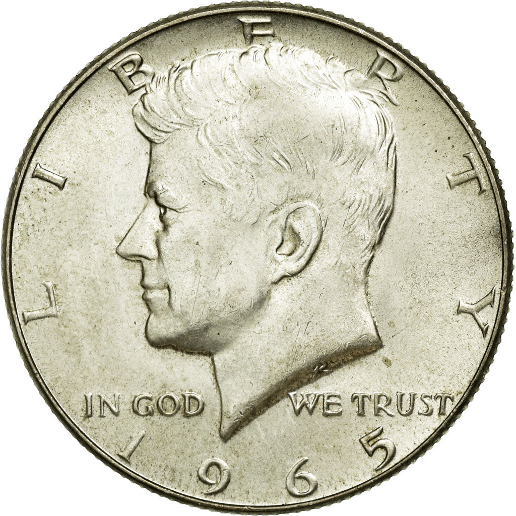Coin, United States, Kennedy Half Dollar, Half Dollar, 1965, U.S. Mint
