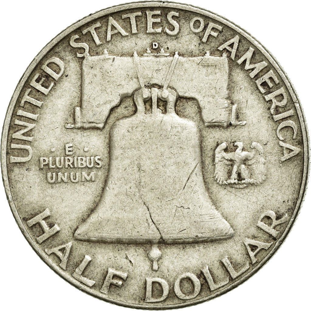 Coin, United States, Franklin Half Dollar, Half Dollar, 1958, U.S. Mint, Denver