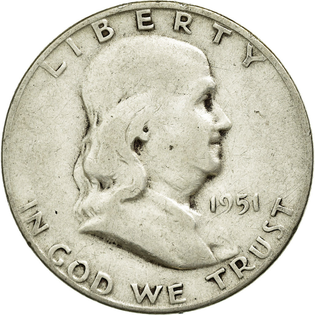 Coin, United States, Franklin Half Dollar, Half Dollar, 1951, U.S. Mint, San
