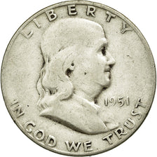 Coin, United States, Franklin Half Dollar, Half Dollar, 1951, U.S. Mint, San