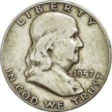 Coin, United States, Franklin Half Dollar, Half Dollar, 1957, U.S. Mint, Denver