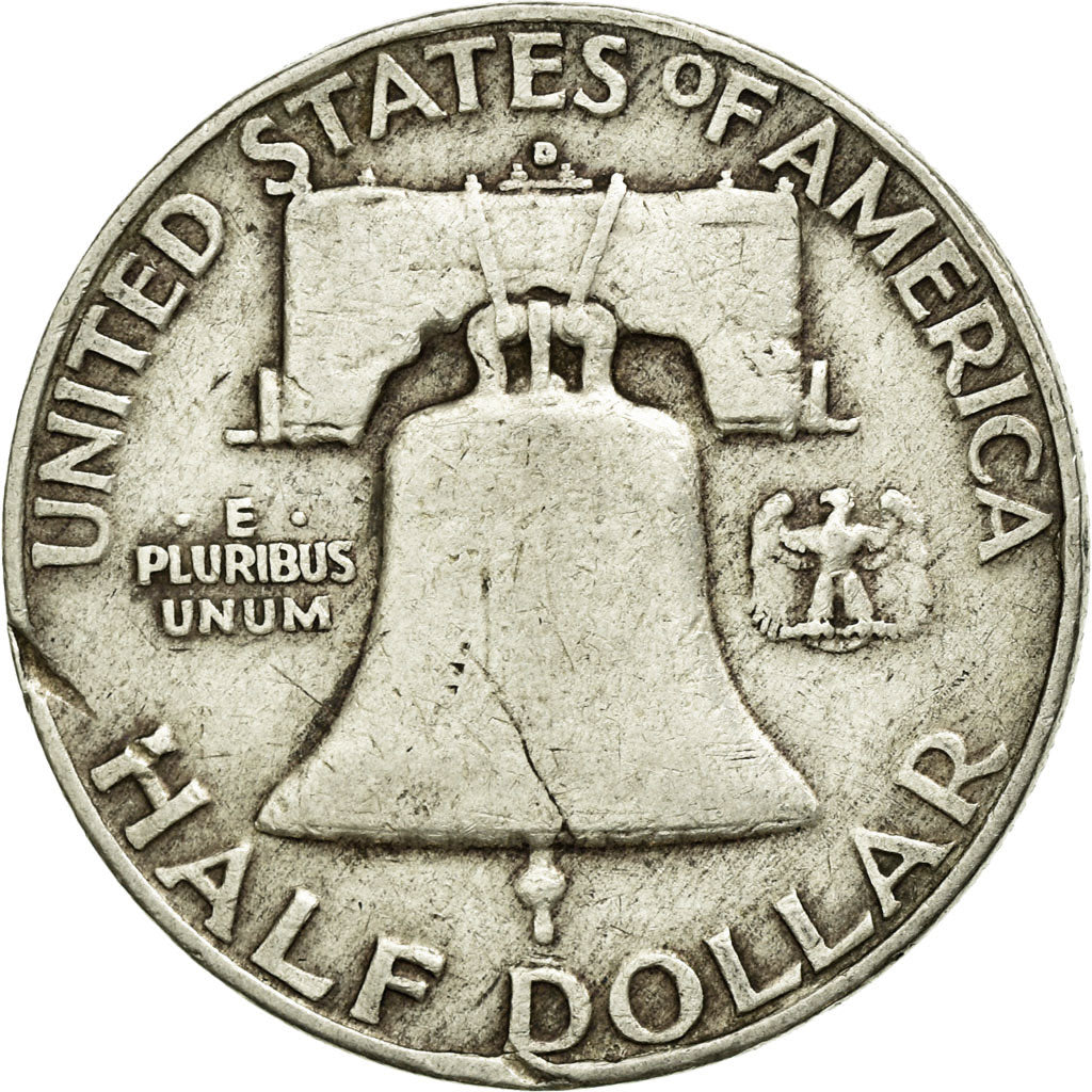 Coin, United States, Franklin Half Dollar, Half Dollar, 1954, U.S. Mint, Denver