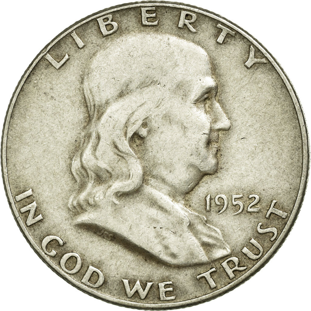 Coin, United States, Franklin Half Dollar, Half Dollar, 1952, U.S. Mint, Denver