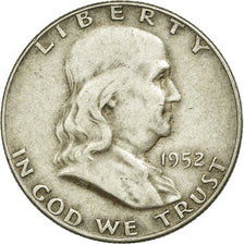 Coin, United States, Franklin Half Dollar, Half Dollar, 1952, U.S. Mint, Denver