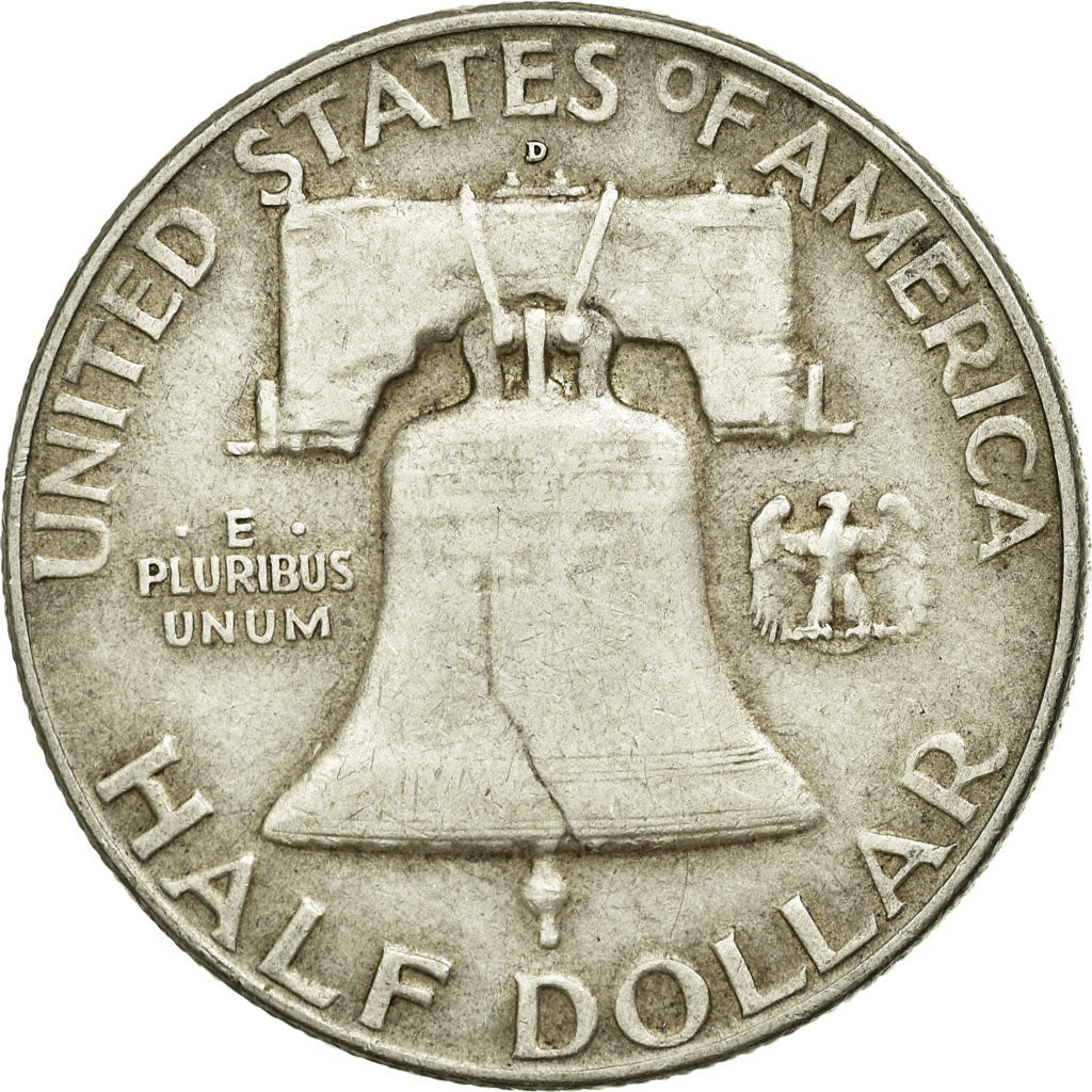 Coin, United States, Franklin Half Dollar, Half Dollar, 1952, U.S. Mint, Denver