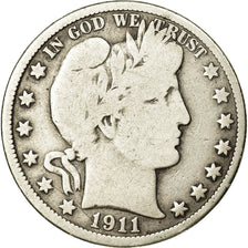 Coin, United States, Barber Half Dollar, Half Dollar, 1911, U.S. Mint