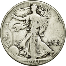 Coin, United States, Walking Liberty Half Dollar, Half Dollar, 1941, U.S. Mint