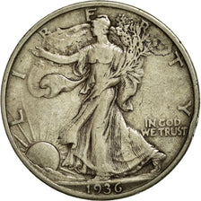 Coin, United States, Walking Liberty Half Dollar, Half Dollar, 1936, U.S. Mint