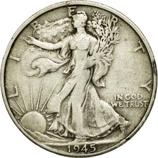 Coin, United States, Walking Liberty Half Dollar, Half Dollar, 1945, U.S. Mint