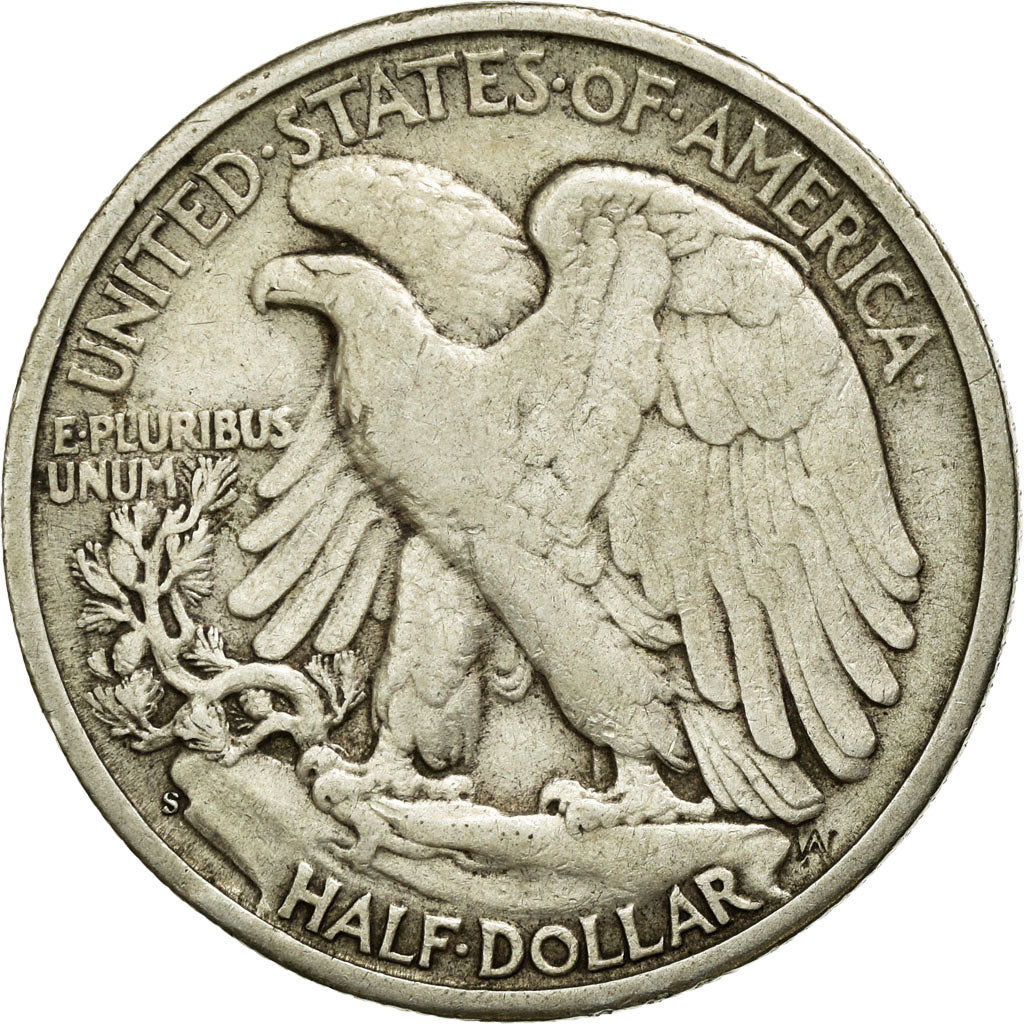 Coin, United States, Walking Liberty Half Dollar, Half Dollar, 1945, U.S. Mint