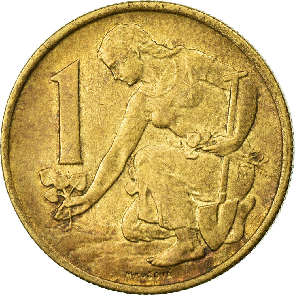 Coin, Czechoslovakia, Koruna, 1968, VF(30-35), Aluminum-Bronze, KM:50
