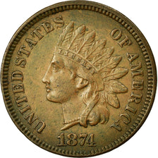 Coin, United States, Indian Head Cent, Cent, 1874, U.S. Mint, Philadelphia