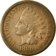 Coin, United States, Indian Head Cent, Cent, 1880, U.S. Mint, Philadelphia