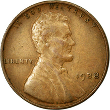 Coin, United States, Lincoln Cent, Cent, 1938, U.S. Mint, Philadelphia