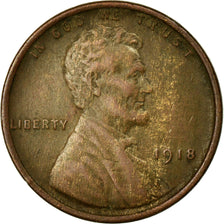 Coin, United States, Lincoln Cent, Cent, 1918, U.S. Mint, Philadelphia