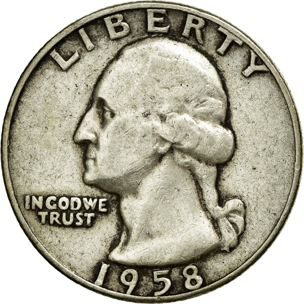 Coin, United States, Washington Quarter, Quarter, 1958, U.S. Mint, Denver