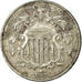 Monnaie, États-Unis, Shield Nickel, 5 Cents, 1867, U.S. Mint, Philadelphie, B+