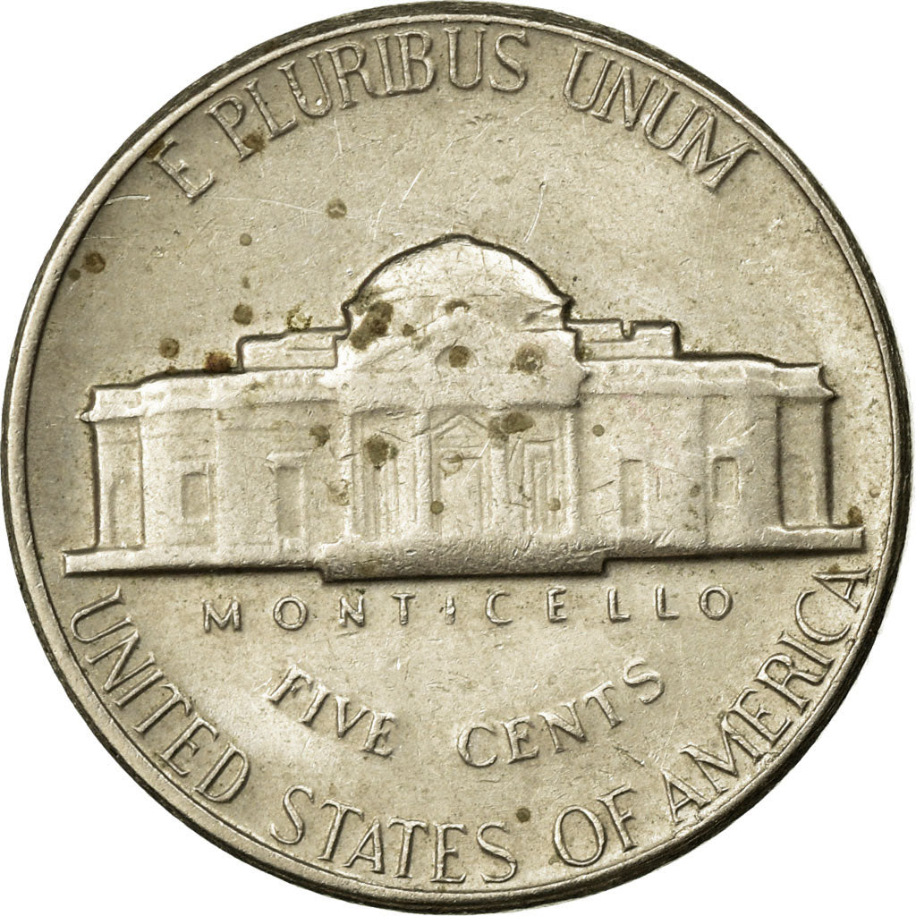 Coin, United States, Jefferson Nickel, 5 Cents, 1969, U.S. Mint, Denver