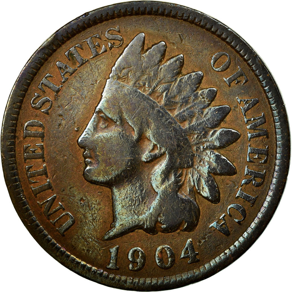 Coin, United States, Indian Head Cent, Cent, 1904, U.S. Mint, Philadelphia
