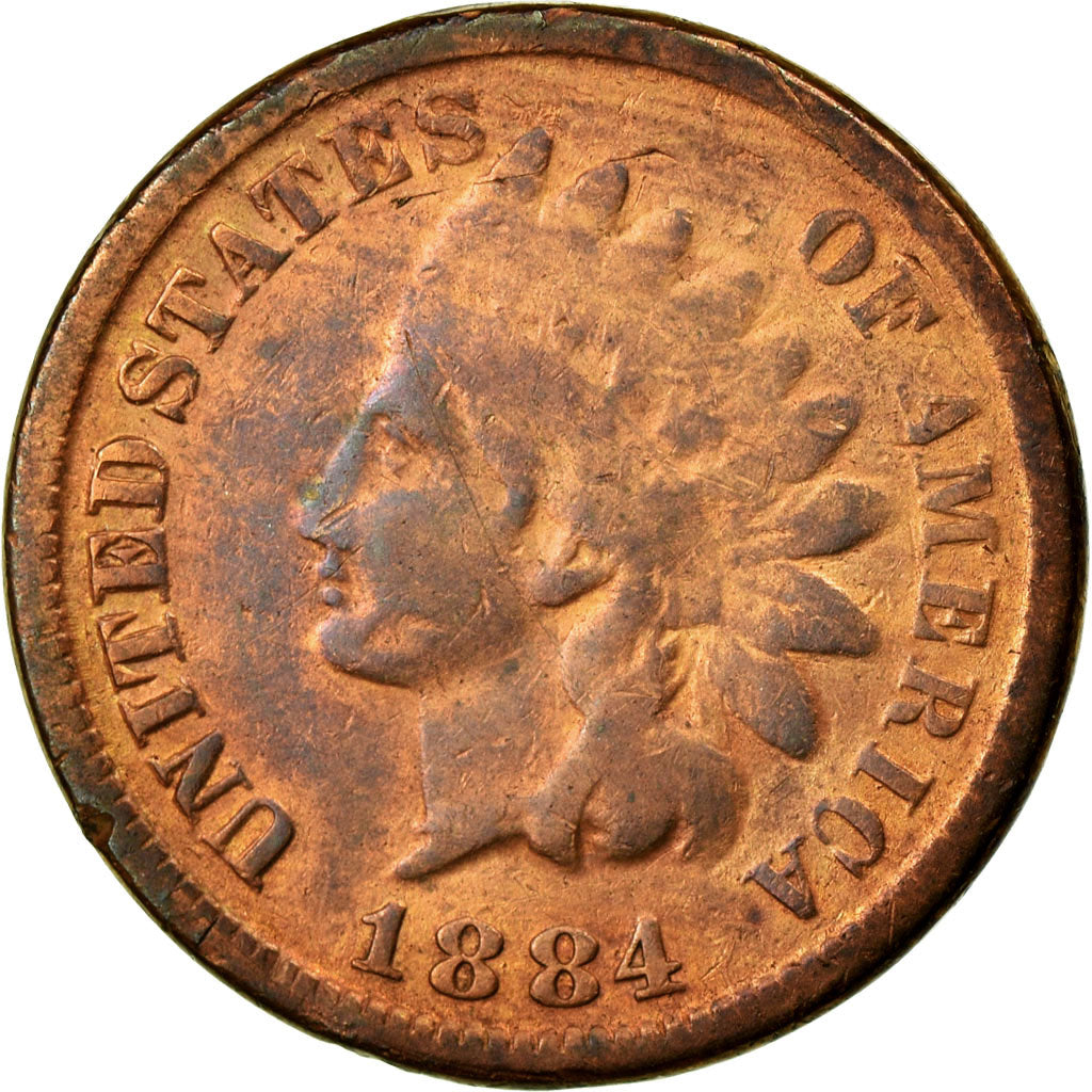 Coin, United States, Indian Head Cent, Cent, 1884, U.S. Mint, Philadelphia