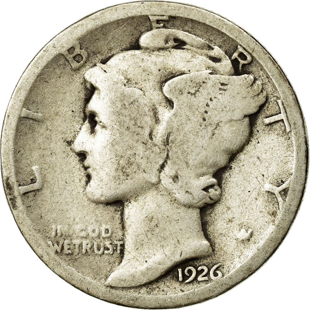 Monnaie, États-Unis, Mercury Dime, Dime, 1926, U.S. Mint, Philadelphie, TB