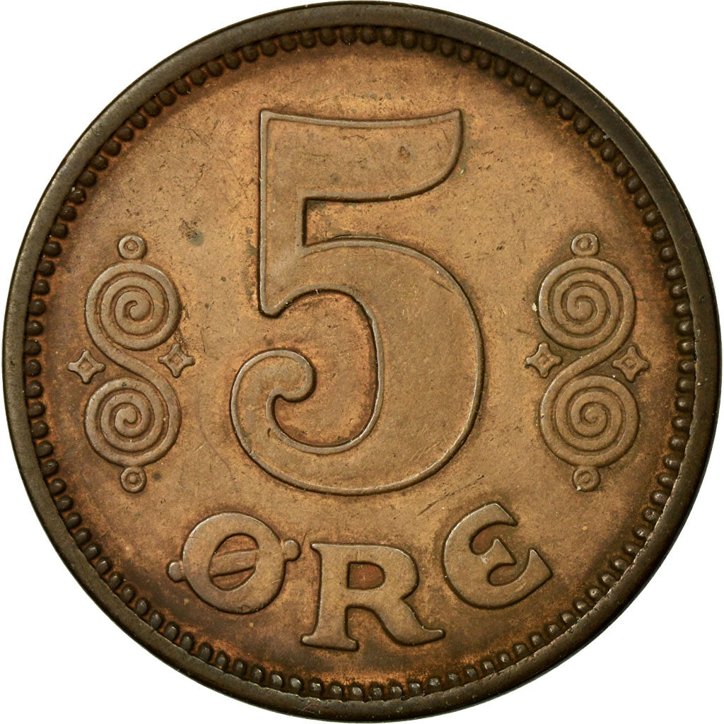 Coin, Denmark, Christian X, 5 Öre, 1914, Copenhagen, EF(40-45), Bronze