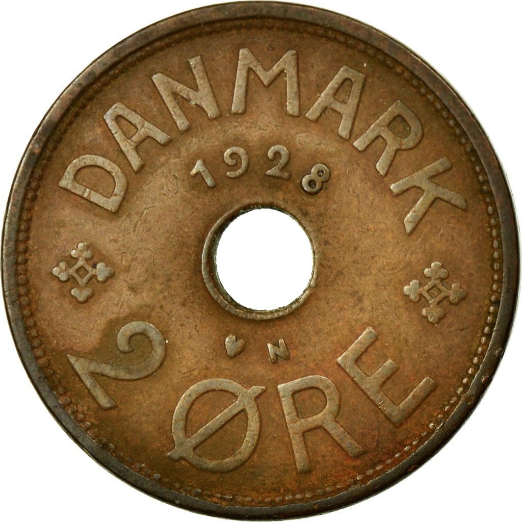 Monnaie, Danemark, Christian X, 2 Öre, 1928, Copenhagen, TTB, Bronze, KM:827.2