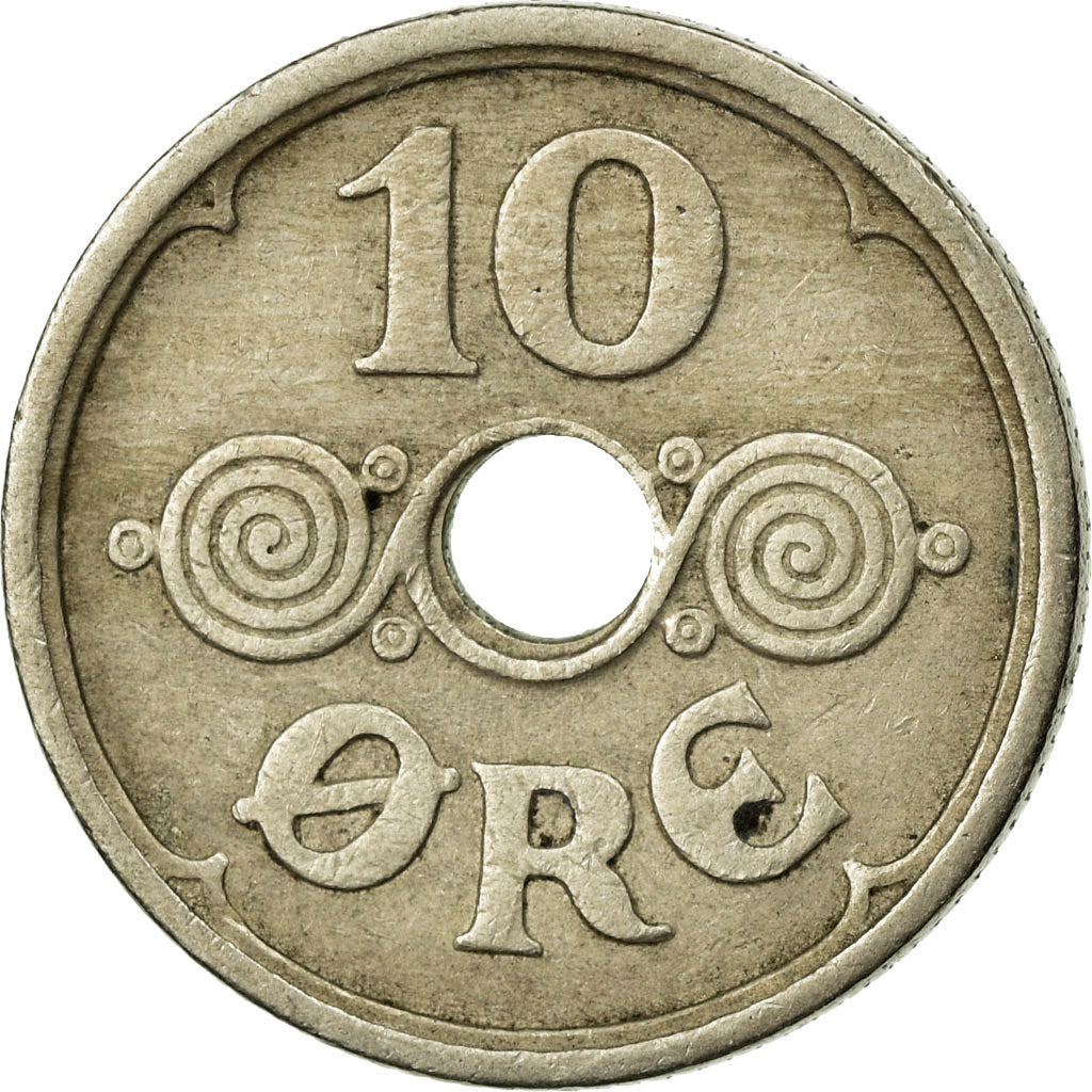 Munten, Denemarken, Christian X, 10 Öre, 1926, Copenhagen, ZF, Copper-nickel