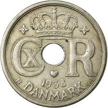Coin, Denmark, Christian X, 25 Öre, 1938, Copenhagen, EF(40-45), Copper-nickel