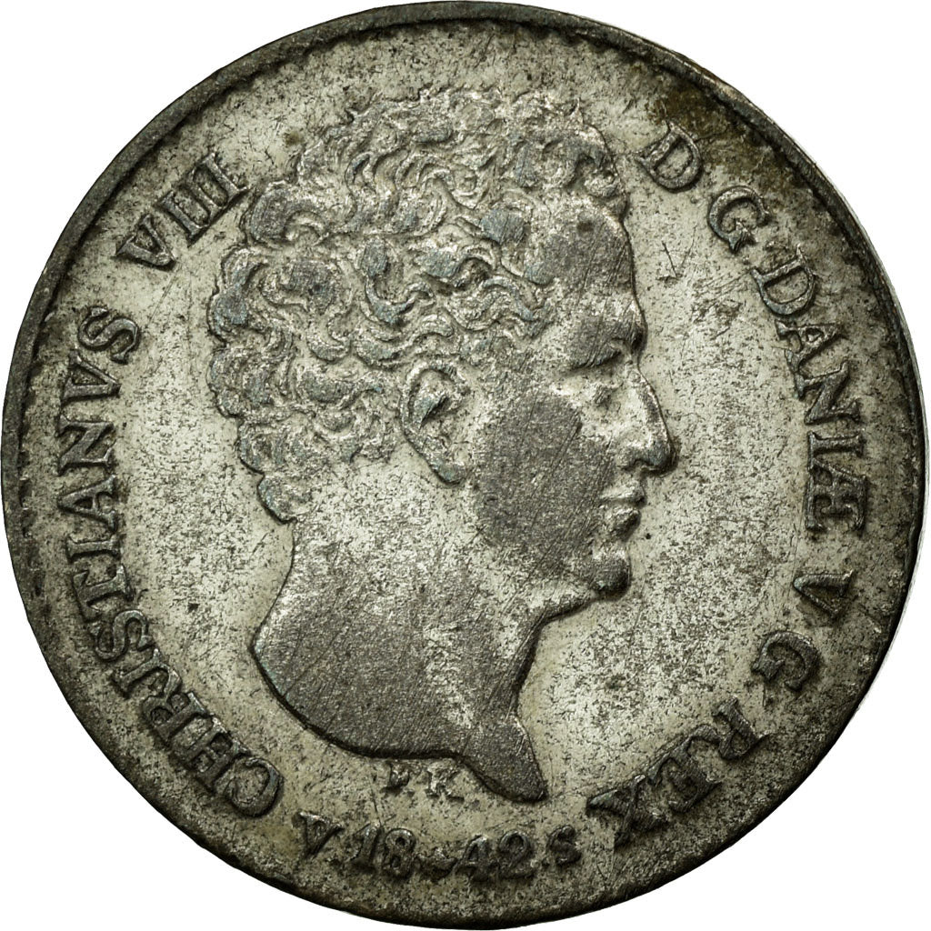 Monnaie, Danemark, Christian VIII, 4 Rigsbankskilling, 1842, Copenhagen, TB+