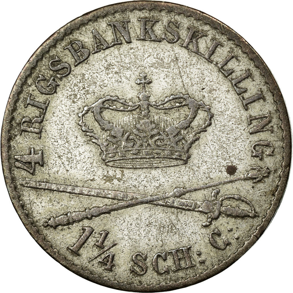 Monnaie, Danemark, Christian VIII, 4 Rigsbankskilling, 1842, Copenhagen, TB+