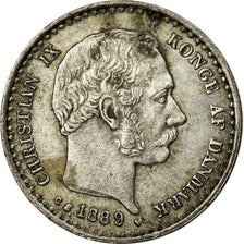 Coin, Denmark, Christian IX, 10 Öre, 1889, Copenhagen, EF(40-45), Silver