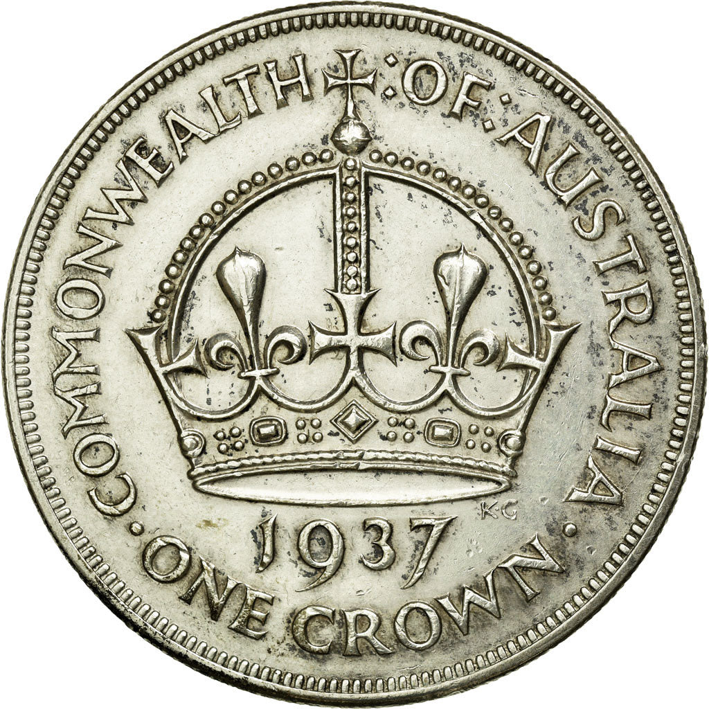 Coin, Australia, George VI, Crown, 1937, Melbourne, EF(40-45), Silver, KM:34