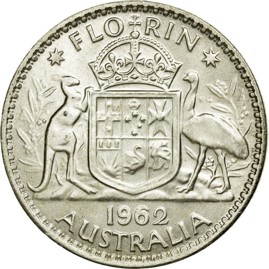 Coin, Australia, Elizabeth II, Florin, 1962, Melbourne, MS(60-62), Silver, KM:60