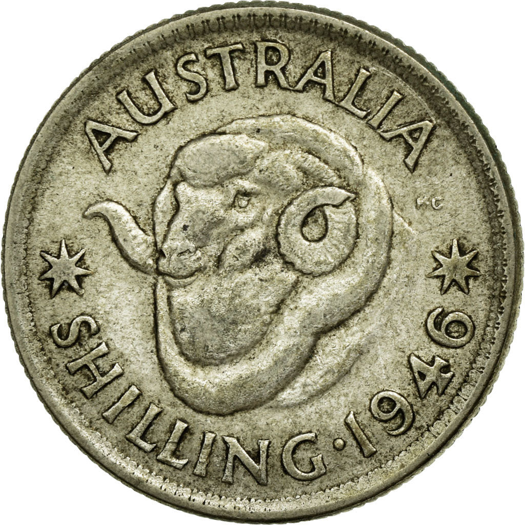 Coin, Australia, George VI, Shilling, 1946, Melbourne, VF(30-35), Silver, KM:39a