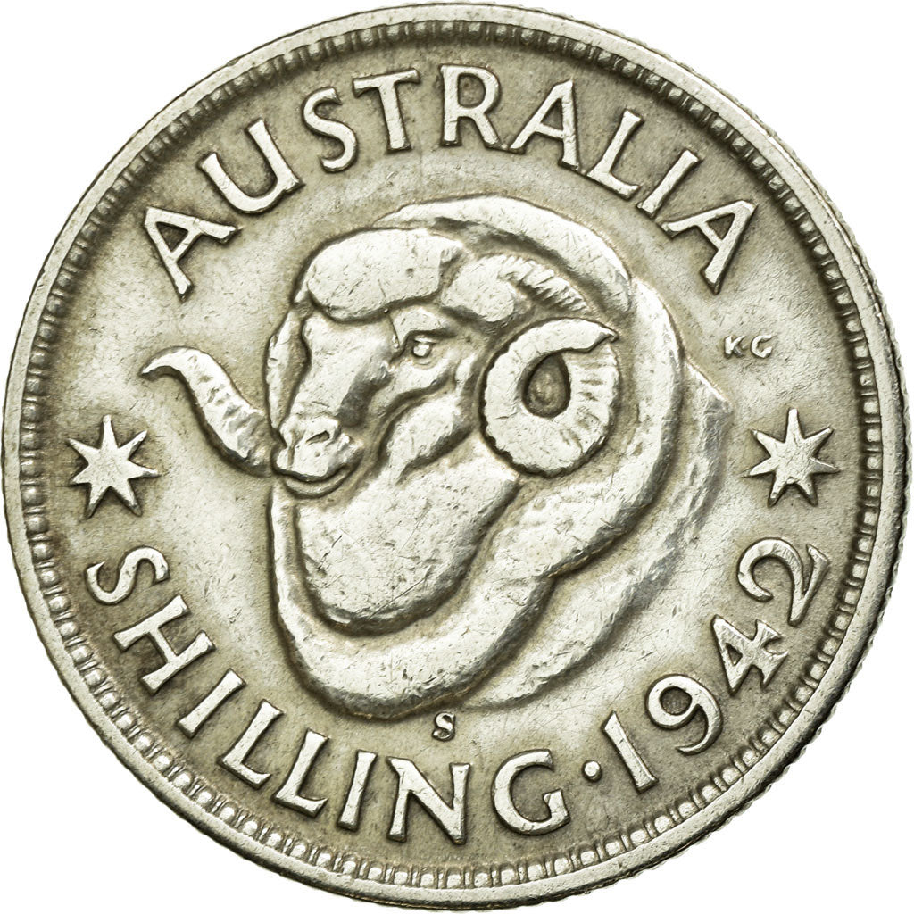 Coin, Australia, George VI, Shilling, 1942, EF(40-45), Silver, KM:39