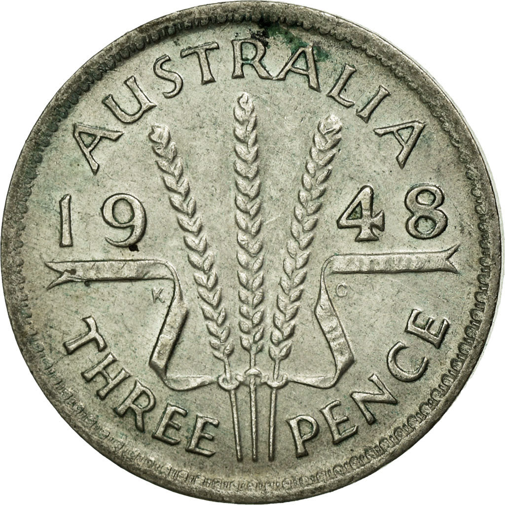 Coin, Australia, George VI, Threepence, 1948, Melbourne, EF(40-45), Silver