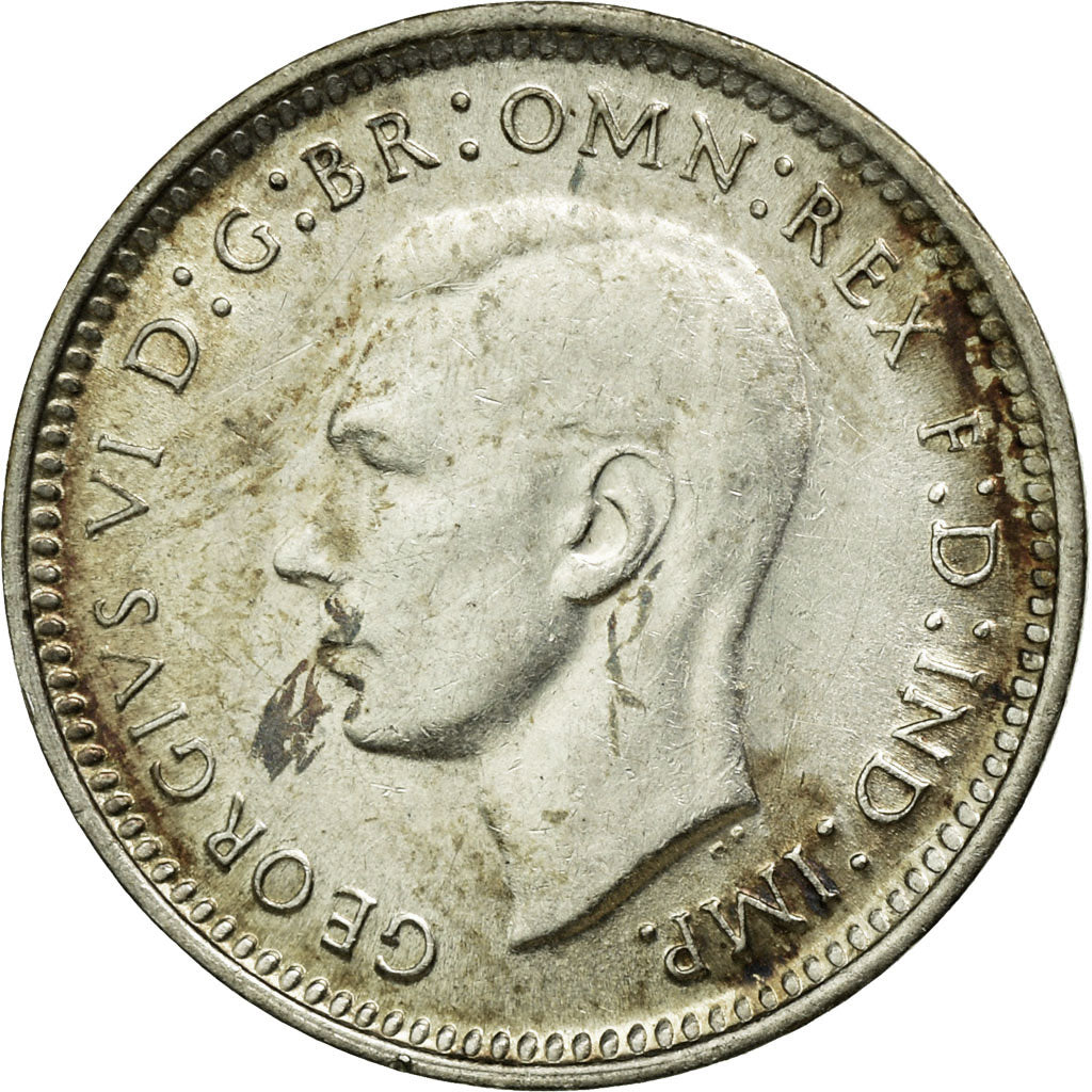 Munten, Australië, George VI, Threepence, 1944, ZF, Zilver, KM:37