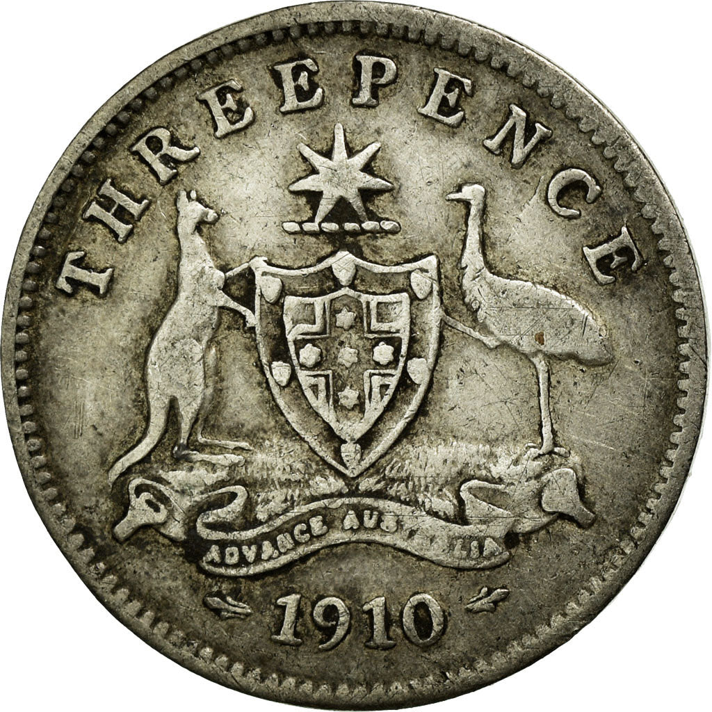 Monnaie, Australie, Edward VII, Threepence, 1910, Londres, TTB, Argent, KM:18