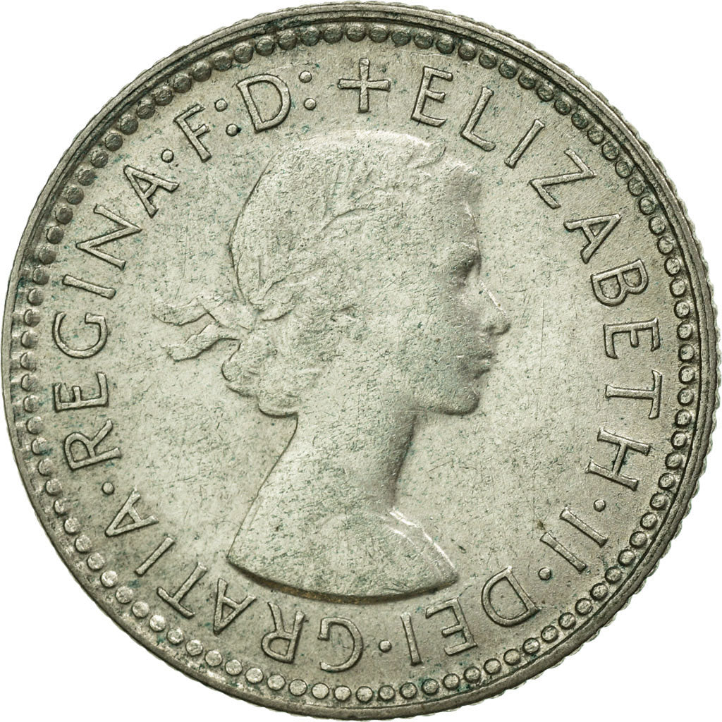 Coin, Australia, Elizabeth II, Sixpence, 1960, Melbourne, AU(55-58), Silver
