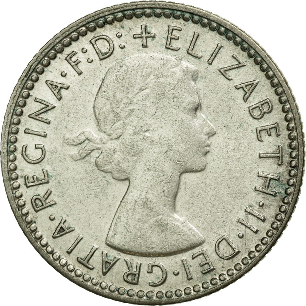 Coin, Australia, Elizabeth II, Sixpence, 1963, Melbourne, EF(40-45), Silver
