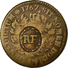 Coin, Guadeloupe, 3 Sols 9 Deniers, 1767, Paris, EF(40-45), Bronze, KM:1