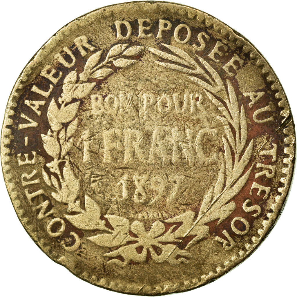 Monnaie, Martinique, Franc, 1897, Paris, TB, Copper-nickel, KM:41