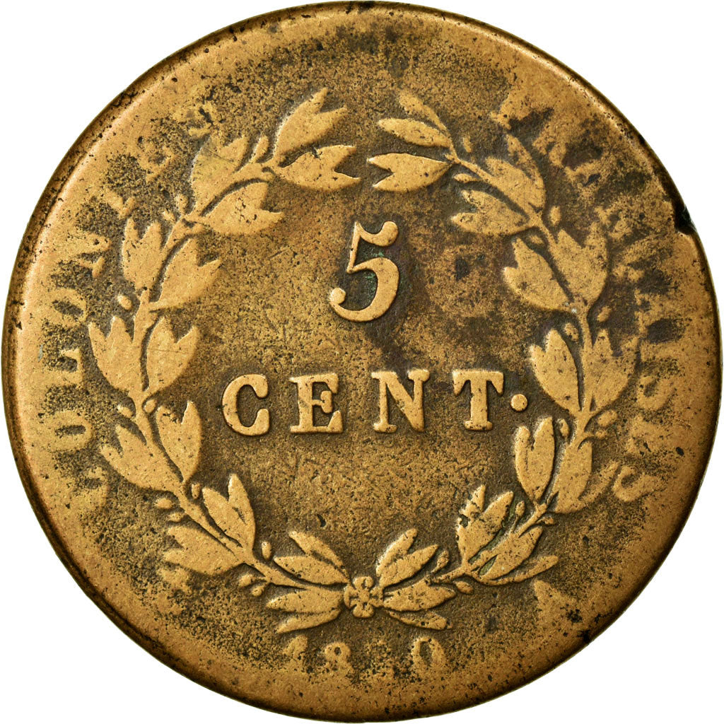 Coin, FRENCH COLONIES, Charles X, 5 Centimes, 1830, Paris, F(12-15), Bronze