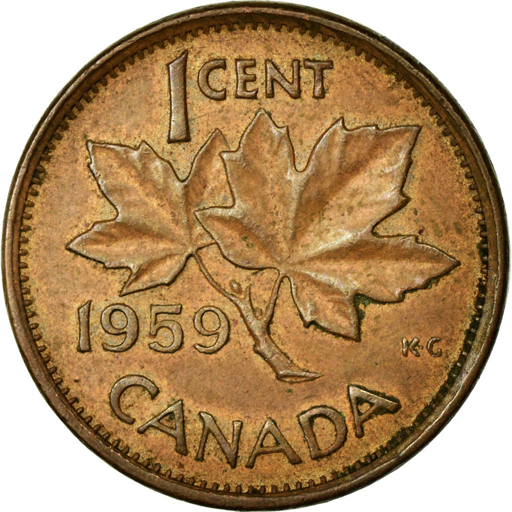 Coin, Canada, Elizabeth II, Cent, 1959, Royal Canadian Mint, Ottawa, VF(30-35)
