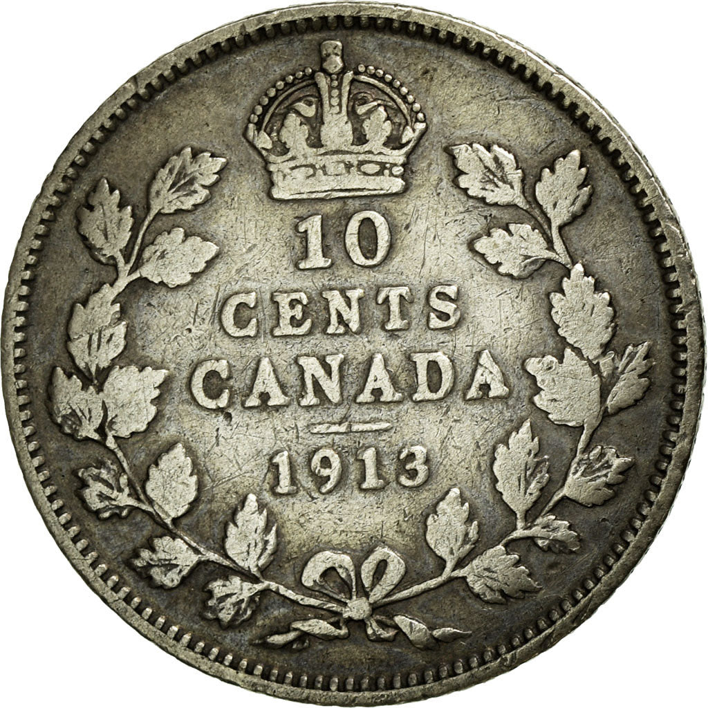 Monnaie, Canada, George V, 10 Cents, 1913, Royal Canadian Mint, Ottawa, TB+