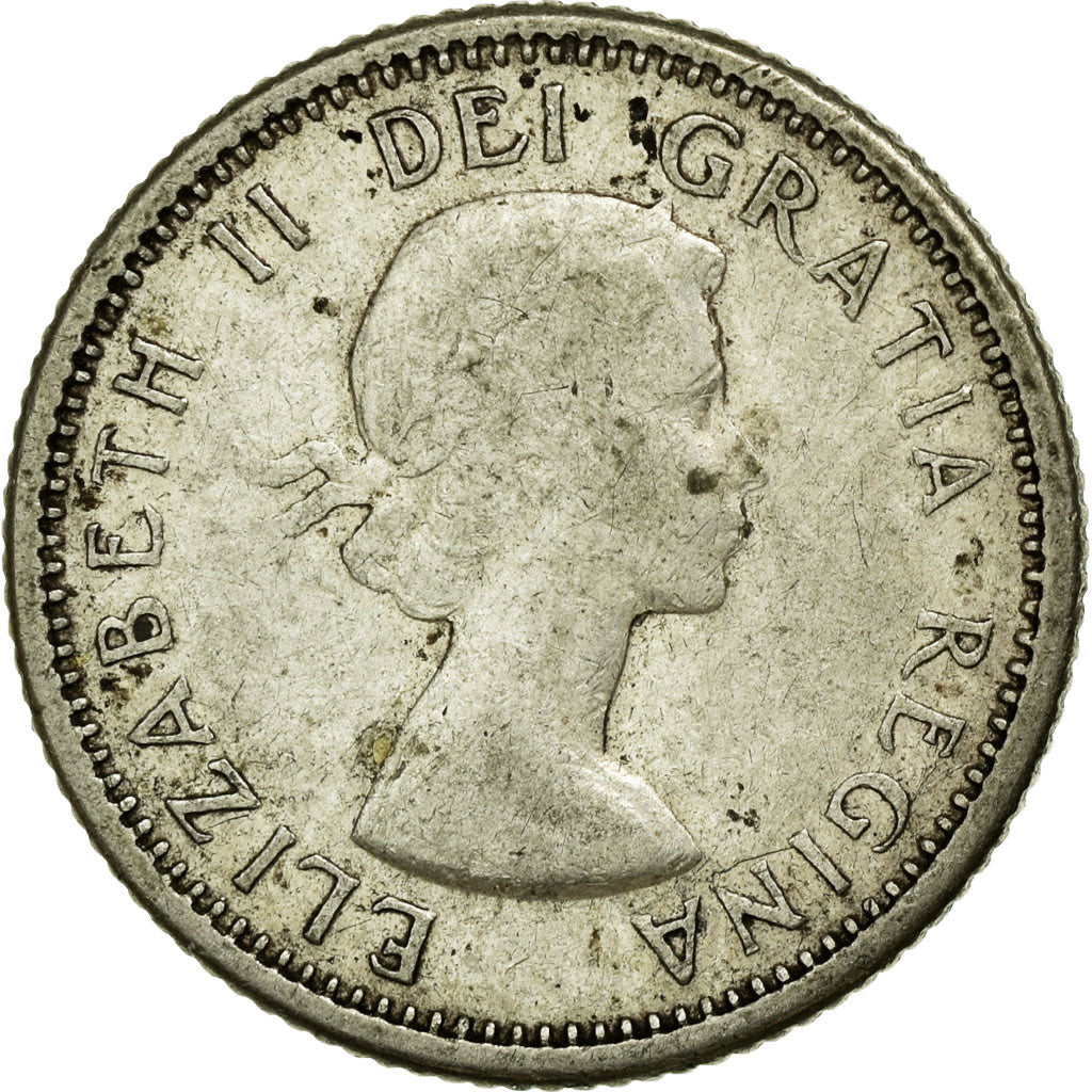 Coin, Canada, Elizabeth II, 10 Cents, 1960, Royal Canadian Mint, Ottawa