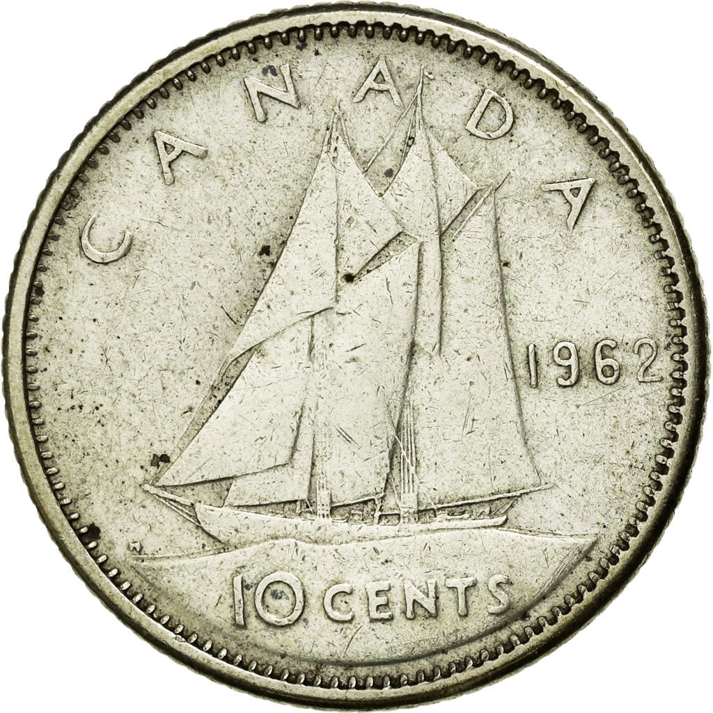 Münze, Kanada, Elizabeth II, 10 Cents, 1962, Royal Canadian Mint, Ottawa, S+
