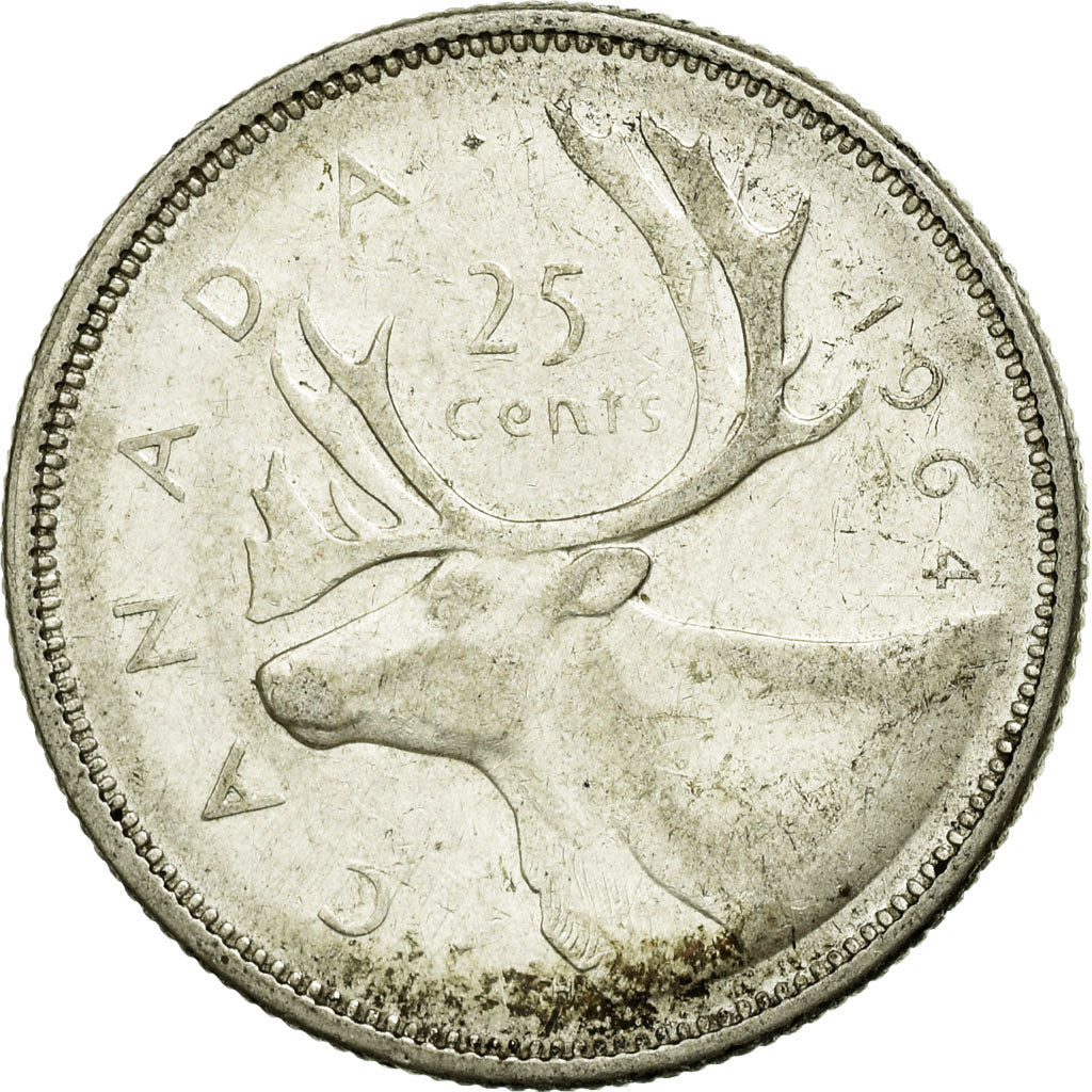 Coin, Canada, Elizabeth II, 25 Cents, 1964, Royal Canadian Mint, Ottawa