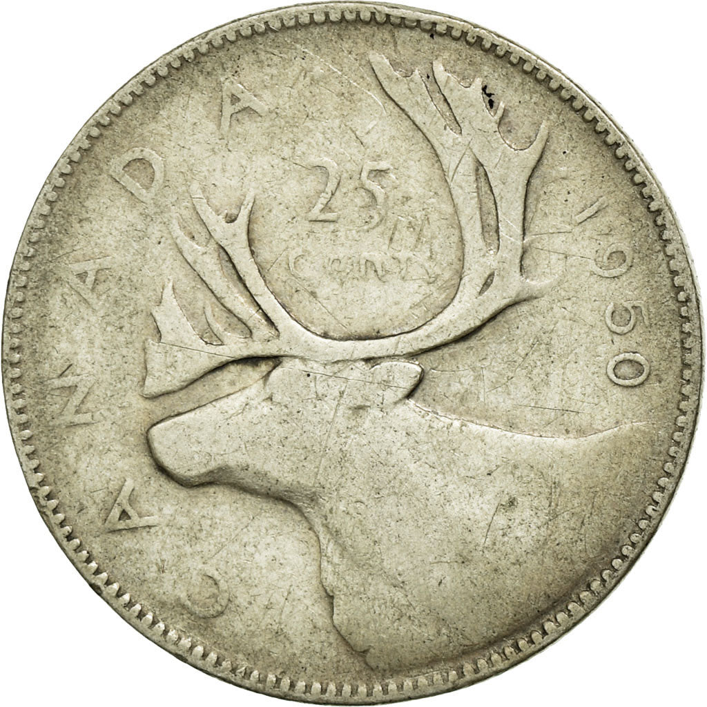 Coin, Canada, George VI, 25 Cents, 1950, Royal Canadian Mint, Ottawa, VF(30-35)